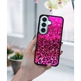 thumbnail image 5 of WIRESTER Shockproof Soft Rubber Cover Case for Samsung Galaxy S26+ / S26 Plus 6.7" 2026, Hot Pink Glitter Sparkle With Black Pink Glitter Leopard 2D, 5 of 5