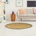 thumbnail image 4 of Spitiko Homes 48" Round Hand Braided Jute Area Rug in Natural/Blue, 4 of 6