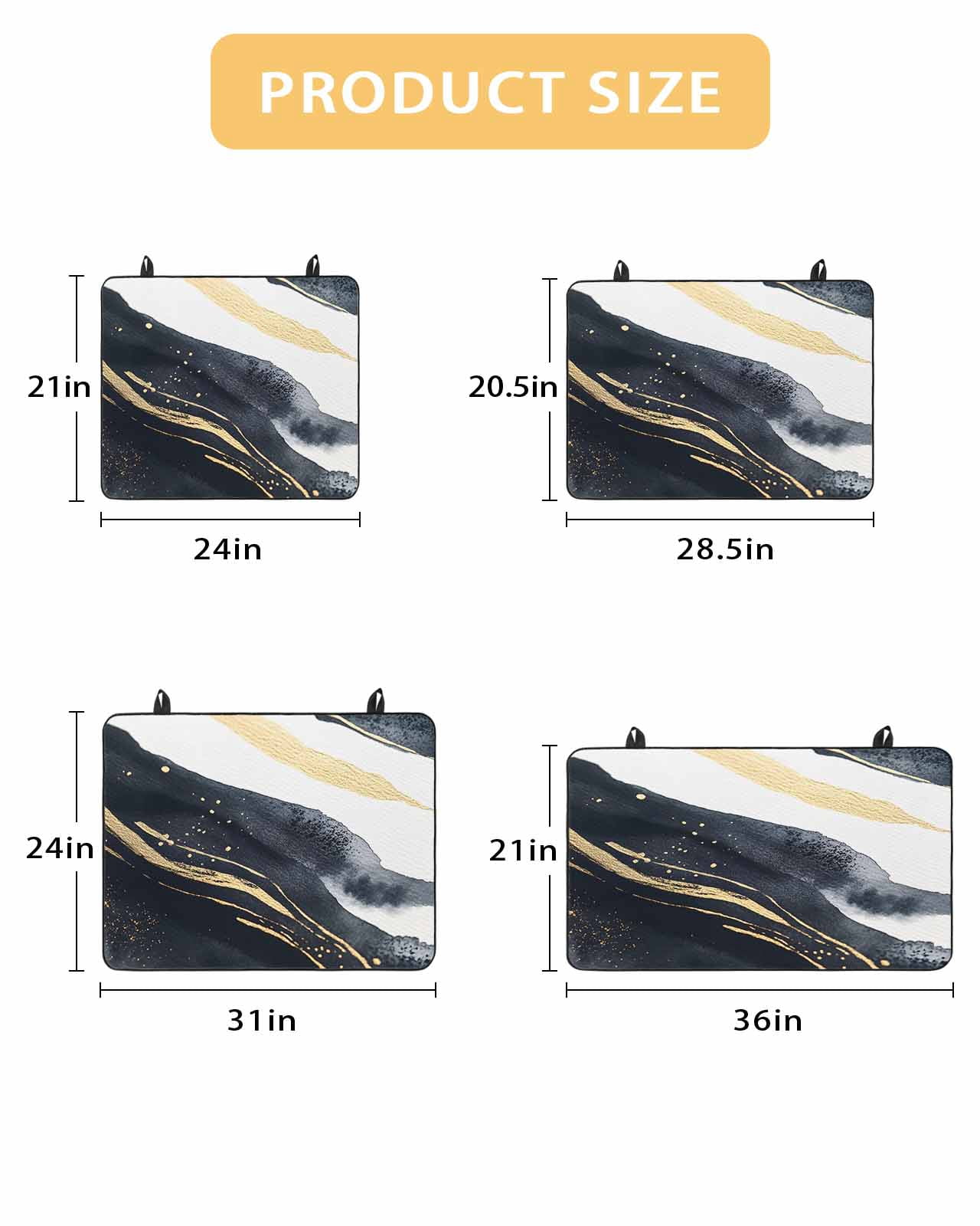 nqOlkjepod Large Induction Cooktop Protector Mat 24"x21", Marble Stove Top Covers for Electric Stove, Black Navy Blue Gold White Modern Luxury Stove Burner Cover Mats, Glass Top Stove Cover