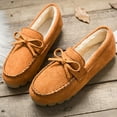 thumbnail image 5 of CHICVOMEY Women's Faux Fur Lined Moccasin Slippers - Warm Suede Indoor&Outdoor House Shoes with Non-Slip Sole for Winter Comfort Moccasin Slippers, 5 of 9
