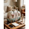 thumbnail image 4 of Yardvibe 3D Printed Quilted Travel Duffle Bag, 9"x18"x9" Camping Outdoor Boho Travel Weekend Bag, Carry-On Overnight Luggage Bags, Vintage Floral Luggage for Gym, Yoga & Carry-on (A), 4 of 4