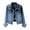 Dark Blue, variant on Womens Denim Jackets Distressed Ripped Long Sleeve Jean Jacket Coats Jackets for Women Fashion Casual Shirts for Women Women's Turtleneck Hoodie Jacket Long Sleeve Casual Ladies Jacket Lightweight