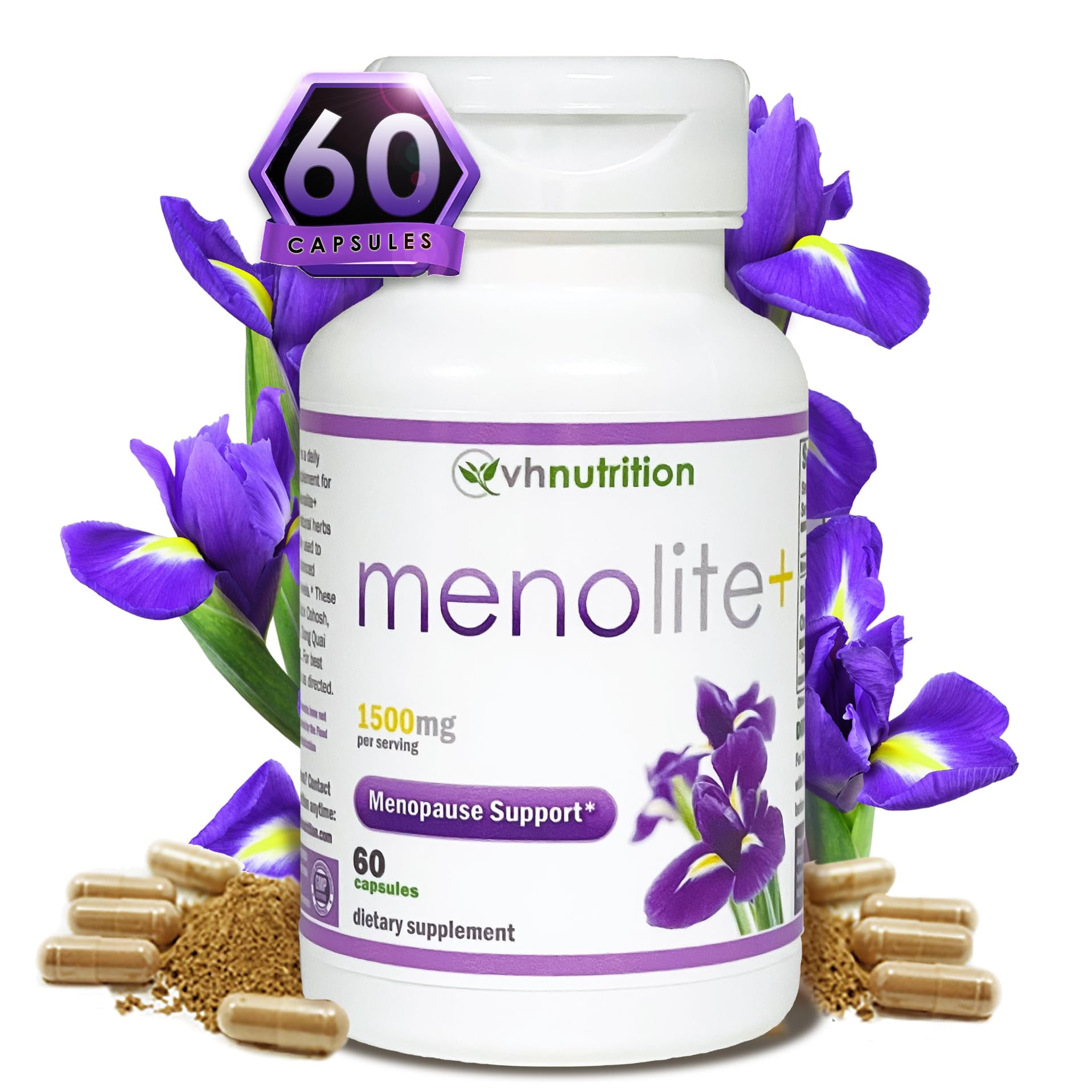 VH Nutrition MENOLITE+ Menopause Supplement* for Women Hormonal Support* and Hot Flash
