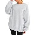 thumbnail image 2 of Women Oversized Sweatshirts Hoodie Fleece Crew Neck Long Sleeve Sweaters Comfy Fall Fashion Outfits Light Grey XXL, 2 of 9