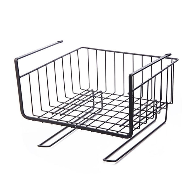 Injueey Estante de almacenamiento de Metal debajo del estante, estante de alambre, cesta de almacenamiento, vajilla, estante organizador de tazas, Almacenamiento y organización del hogar Negro Injueey HA025421-01