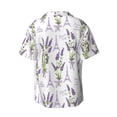 thumbnail image 5 of Uemuo Lavender Flowers Pattern Cotton Linen Short Sleeve Shirts,Casual Lightweight Button Down Shirts,Vacation Beach Summer Tops-Medium, 5 of 7