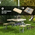 thumbnail image 4 of Outsunny Ensemble de Table et Chaises de Camping Pliantes avec Trou pour Parasol, 4 of 10