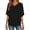 Black, variant on Elegant Solid Casual Batwing Sleeve Top With Gathered Women Loose Tops Summer