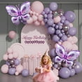 thumbnail image 2 of Mxdfafa 126Pcs Pink & Purple Butterfly Latex Balloon Arch Kit, Birthday Decorations Set, BDAY Party, Baby Shower, Wedding, 2 of 4