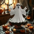 thumbnail image 2 of AUHomi Halloween Ghost Figurine - Spooky Resin Ghost Statue, Cute Finger Ghost Ornament, Perfect for Indoor & Porch Halloween Decor (Ghost with Pumpkin), 2 of 7