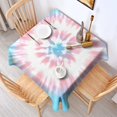 thumbnail image 2 of Colorful Tie Dye Pattern Square Tablecloth,Waterproof Square Table Cover,Wipeable Spillproof Washable Table Cover for Home Kitchen Party Decor 42"X42"(107x107cm), 2 of 6