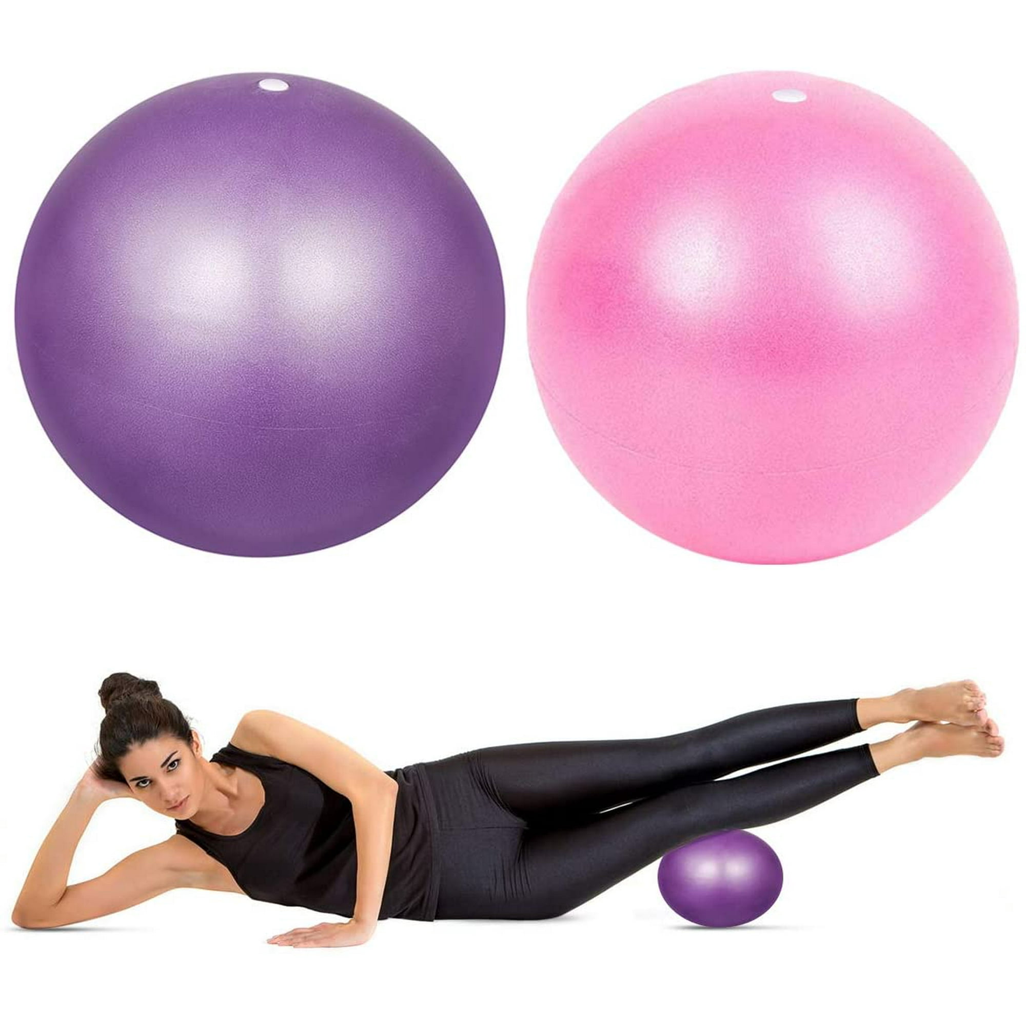 2 Pieces 25cm Soft Anti Burst Yoga Ball Exercise Gym Pilates Fitness Ball
