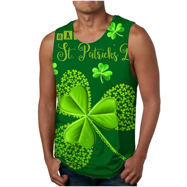 Qertyioot Hommes Casual Indépendance Jour Impression Sans Manches Pull Col Rond Débardeurs de Sport Moins de 10 $