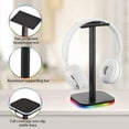 thumbnail image 4 of Headphone Stand Bottom Illuminated Headphone Holder RGB Light for Desk PC Gaming Headset Non-Slip Rubber Pad USB Wired Headset Display Support Bracket Detachable Headphone Hanger Rack Boyfriend Gifts, 4 of 8