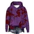 thumbnail image 1 of VBARHMQRT Chandail Preppy pour Femmes 2024 Automne et Hiver Tendance à Multiples Taches Imprimé Hauts de Sport à Capuche, 1 of 2