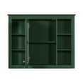 thumbnail image 4 of 35'' x 27.5'' Medicine Cabinet, Wall Mounted Bathroom Storage Cabinet, Modern Bathroom Wall Cabinet with Mirror, Mirror Cabinet with 6 Open Shelves, Green, 4 of 8