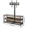 thumbnail image 6 of VEVOR 48" TV Stand with Mount for up to 75 in TVs, Entertainment Center with Power Outlet, Height Adjustable TV Console with Mount with 3 Tiers Open Storage Cabinets for Bedroom, Living Room, Browm, 6 of 9