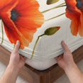 thumbnail image 3 of Cal.King Size Fitted Sheet Set - Red Poppy Flower 3 Piece Bedding Sets 16" Deep Pocket Fitted Sheet with 2 Pillowcases, Spring Floral Botanical Rustic Beige Brushed Microfiber Hotel Luxury Bed Sheets, 3 of 9