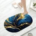 thumbnail image 6 of Blue and Gold Marble Texture Super Absorbent Quick-Drying Bathroom Mat Rug, Rubber Non-Slip Bottoms, Easy to Clean,Ultra Thin Bathroom Rugs Fit Under Door and Bathtub(20×31Inch), 6 of 6