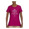 thumbnail image 2 of Keep Calm and Fight On Breast Cancer Awareness Womens Graphic T-Shirt, Heliconia, 3XL, 2 of 3
