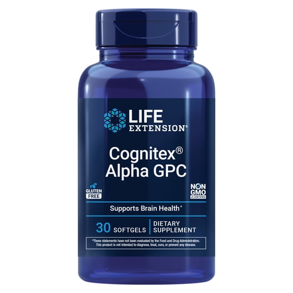 Life Extension Cognitex Alpha GPC – Alpha-Glyceryl Phosphoryl Choline, Phosphatidylserine, Blueberry Extract – A Strong Foundation for Cognitive Health – Non-GMO, Gluten-Free – 30 Softgels