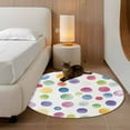 thumbnail image 2 of Round Rugs 3Ft, Boho Polka Dots Round Area Rug Washable Indoor Throw Carpet, Ombre Purple Blue Pink Green Watercolor Small Non Slip Circle Rug for Bedroom Living Room Home Decor Aesthetic, 2 of 8