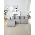thumbnail image 2 of 100" Modular Sectional Sofa, Convertible L-Shaped Couch with 25.6in Deep Seat and Chaise Lounge, 3 Seater Cloud Couch with Wide Armrest and 1200LBS Load-Bearing for Huge Person, Light Gray, 2 of 9