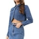 thumbnail image 4 of CHAQUETA DE JEANS CASUAL INSPIRADA CHIC PARA MUJER CON CUELLO, BOTONES Y MANGAS LARGAS, CROP, TAMAÑO M, AZUL, 4 of 6