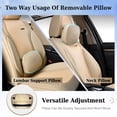 thumbnail image 2 of Coverado Waterproof Seat Covers For Cars, High-grade Leather Front Seat Protectors with Lumbar Support, Auto Cushions Universal Fit for Most Cars SUV Trucks, Beige, 2 of 7