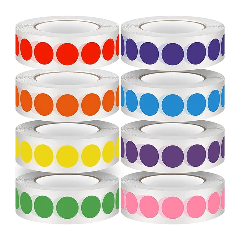 8000 Pieces 1/2 Inch Dot Sticker Color Coded Labels, Color Coded Stickers for File Sorting