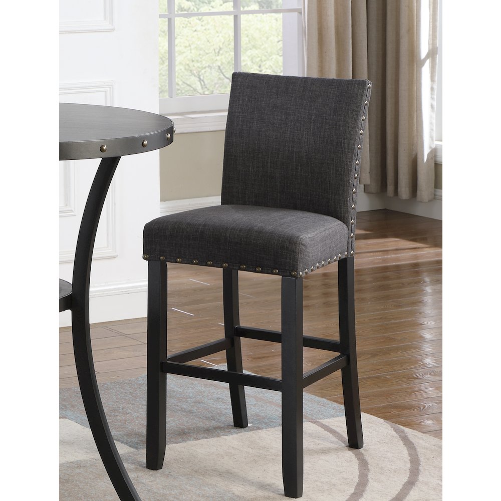 Roundhill Furniture Biony Bar Stool, Gray, Set of 2
