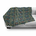 thumbnail image 3 of Abstract Soft Flannel Fleece Throw Blanket, Diamond Shapes with Effect and Folkloric Ornaments Native Tribal Influences, Cozy Plush for Indoor and Outdoor Use, 70" x 90", Multicolor, by Ambesonne, 3 of 6