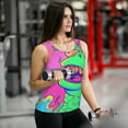 thumbnail image 6 of Haiem Psychedelic Cartoon Frog Printed Women's Workout Tank Top, Quick-Dry Sleeveless Gym Shirt, Breathable Lightweight Athletic Top for Running, Yoga, and Casual Wear-XX-Large, 6 of 7