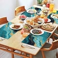 thumbnail image 2 of Blue and Gold Marble Sparkle Waves Pattern Summer Placemats Table Placemats Set Of 4-Linen Kitchen Washable Placemats Table Mats 11.8"x17.7" Non-Slip Heat Resistant, 2 of 6