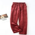 thumbnail image 2 of KEINXS Fleece Pajama Pants for Women Winter Warm Thick Solid Drawstring Lounge Night Sleepwear PJ Bottoms Trousers, 2 of 2