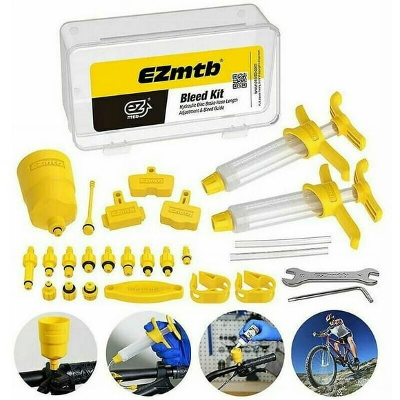 Mineral Oil Solution for Shimano, Magura, Tektro, Sram - Professional Bike Repair Tool Hydraulic Disc Brake Bleed Kit for Bicycles