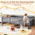 thumbnail image 4 of PORKISS Kids Twin Bed Frame with Guardrails, Wood Twin Platform Bed with Built-in Step, 10 Wood Slats Support, No Box Spring Needed, 400 lbs Capacity, Twin Bed for Boys Girls Bedroom, Gray A, 4 of 10