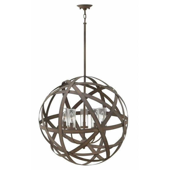 5 Light Large Outdoor Orb Hanging Lantern in Industrial Style 26.5 inches Wide By 26.25 inches High-Vintage Iron Finish-Led Lamping Type-E12