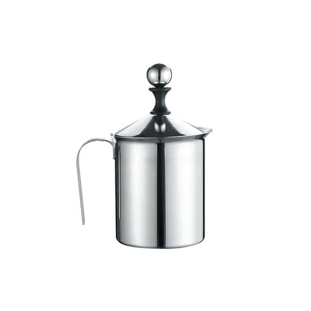 Jarra de espuma para café Cappuccino Latte con asa tapa filtro de doble capa acero inoxidable 28 onzas YONGSHENG