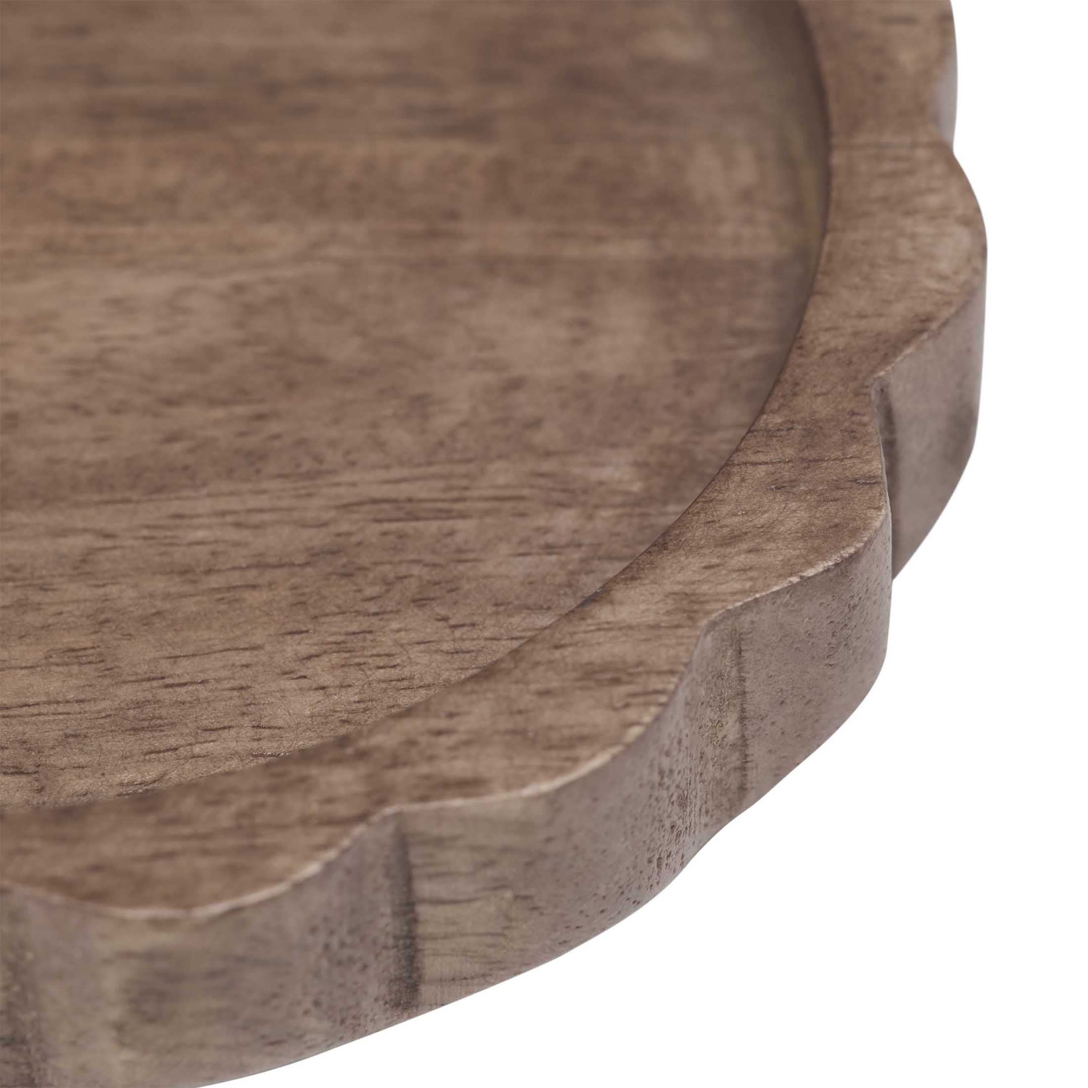 My Texas House 2-Piece Natural Mango Wood Decorative Trinket Trays, 5.32" x 1"