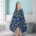 thumbnail image 6 of Cartoon Construction Vehicles Stars Hooded Bath Towel，60"x35" for Ages 3 To 12 Kids, Quick Dry Lightweight Soft Microfiber Hood Beach Towel Cover Up for Kids, 6 of 7