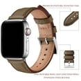 thumbnail image 3 of WFEAGL Apple Watch Series Genuine Leather Replacement Band 42mm 44mm 45mm Light Brown/Silver, 3 of 8
