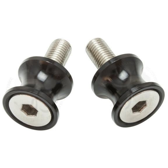 Black Kawasaki Mini Swingarm Spools Sliders 10mm Bolts Ninja ZX 6R 9R 10R 14R RR