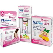 Sea-Band Mama! Maternity Kit that Includes: 1 Pair of Anti Nausea Bands, Ginger Lozenges, & Aromatherapy Calming Rollette
