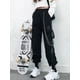 thumbnail image 2 of Pantalones Cargo para mujer 2021, pantalones bombachos, pantalones para correr con bolsillos Punk a la moda con cadena, ropa de calle elástica de cintura alta Harajuku Tan Jianjun unisex, 2 of 2