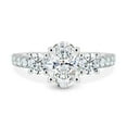 thumbnail image 2 of ESTE ORIGIN 2.25CT Oval Moissanite Oval Three Stone Engagement Ring in 18K White Gold Half-Pave Band for Women US 7.5, 2 of 7