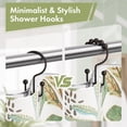 thumbnail image 2 of Bathway Shower Curtain Rings, Rust-Resistant Metal Double Shower Hooks for Curtain Rolling Shower Curtain Hooks Rings Shower Rings for Bathroom Shower Curtain Rod, Bronze, Set of 12 Rings, 2 of 7