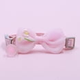 thumbnail image 3 of Cat Collar with Bow Tie and Bell Adjustable Breakaway Safety Floral Embroidery Soft Fabric for Kittens and Cats, Pink, 3 of 3
