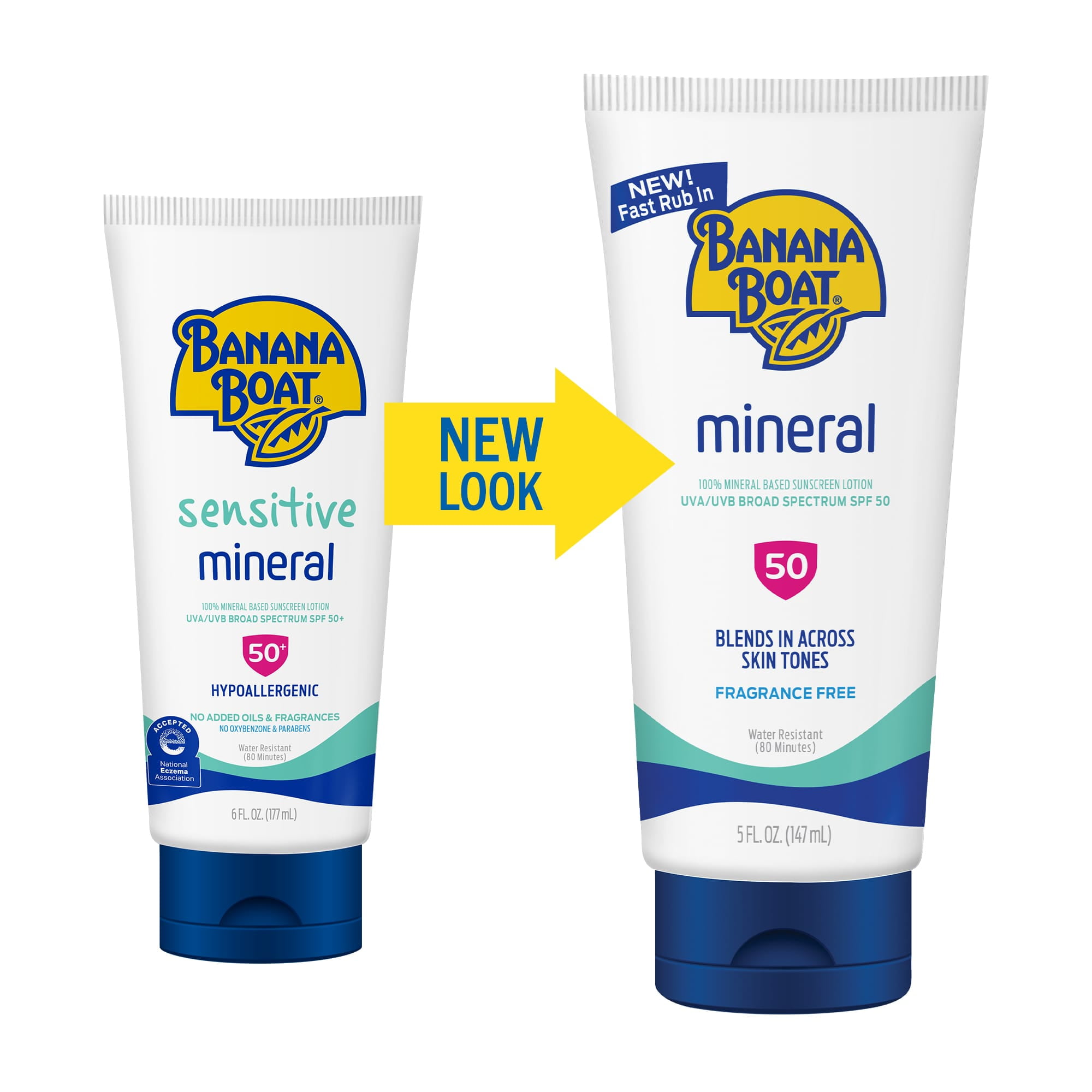 Banana Boat Mineral Sunscreen SPF 50, Mineral Sunblock, Adult Sunscreen Lotion, 5 fl oz