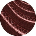 thumbnail image 1 of Ahgly Company Machine Washable Indoor Round Transitional Brown Red Area Rugs, 3' Round, 1 of 7